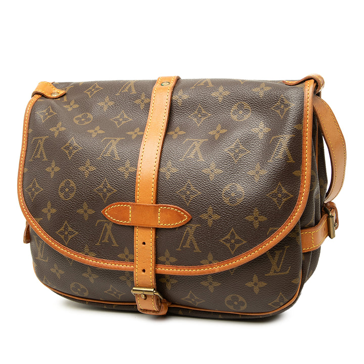 Louis Vuitton Sac bandoulière Saumur 25 Monogram Marron – vue 2 – GABY PARIS