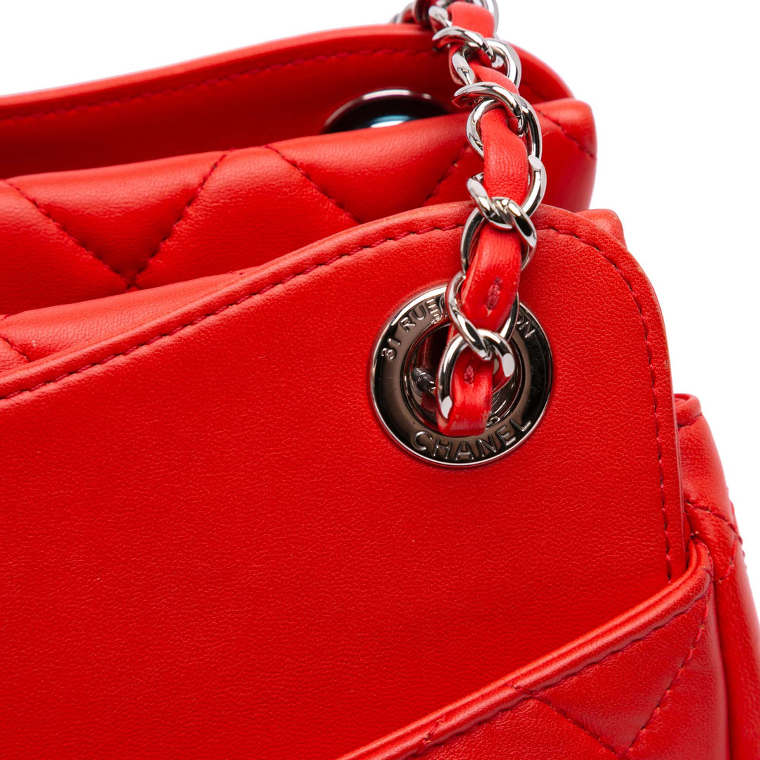 Quilted Lambskin 7 Tote Red - Gaby Paris
