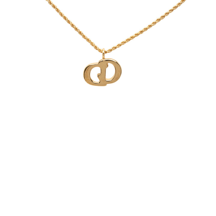 plaqué CD Logo Pendant Collier Doré