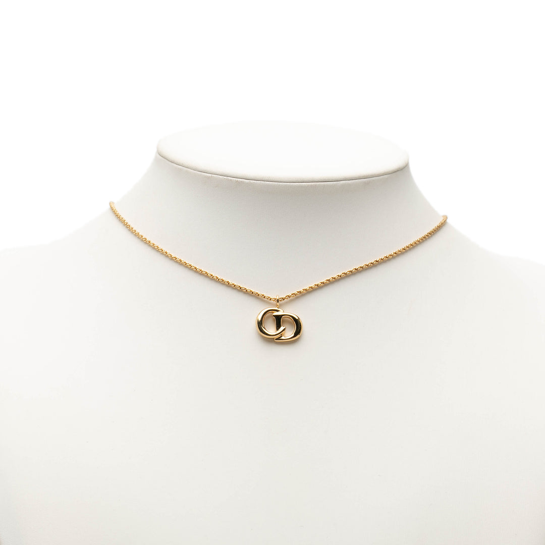 plaqué CD Logo Pendant Collier Doré