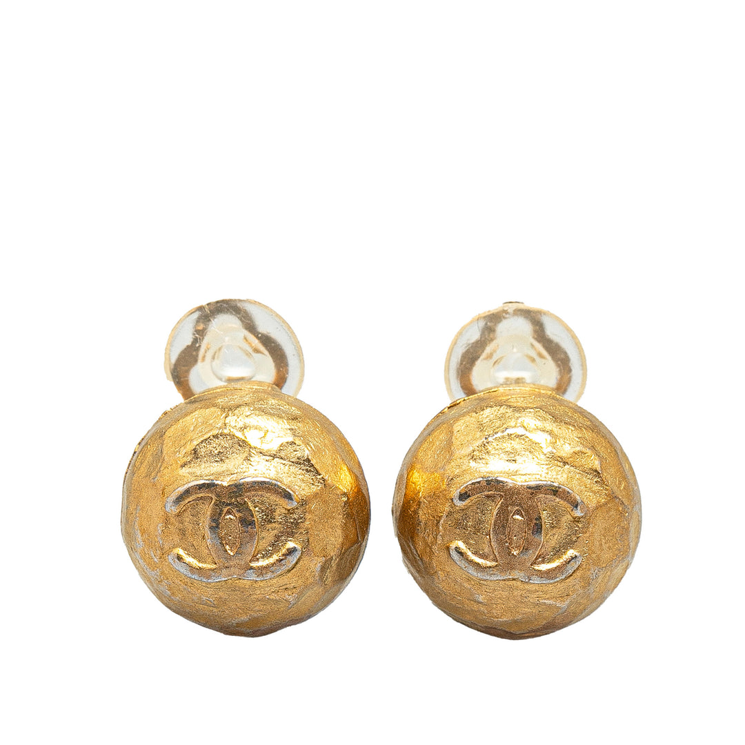 Gold Plated CC Clip On Earrings Gold - Gaby Paris