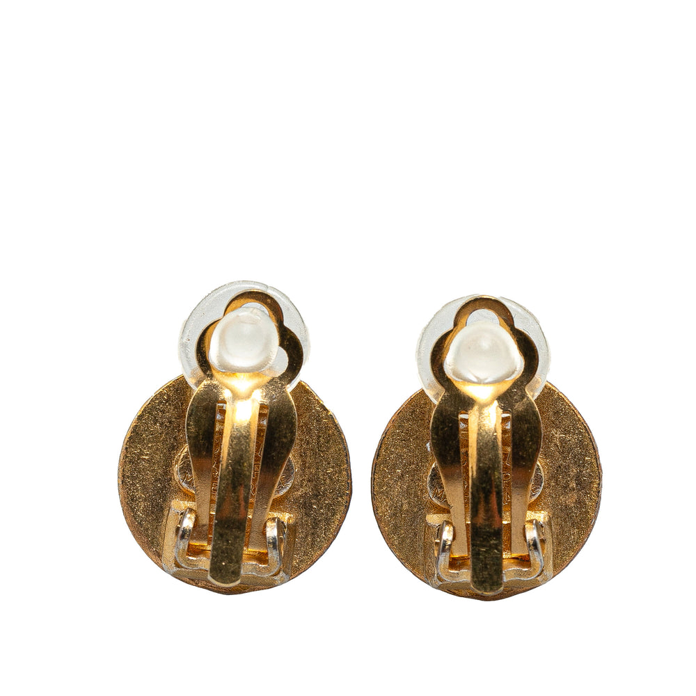 Gold Plated CC Clip On Earrings Gold - Gaby Paris