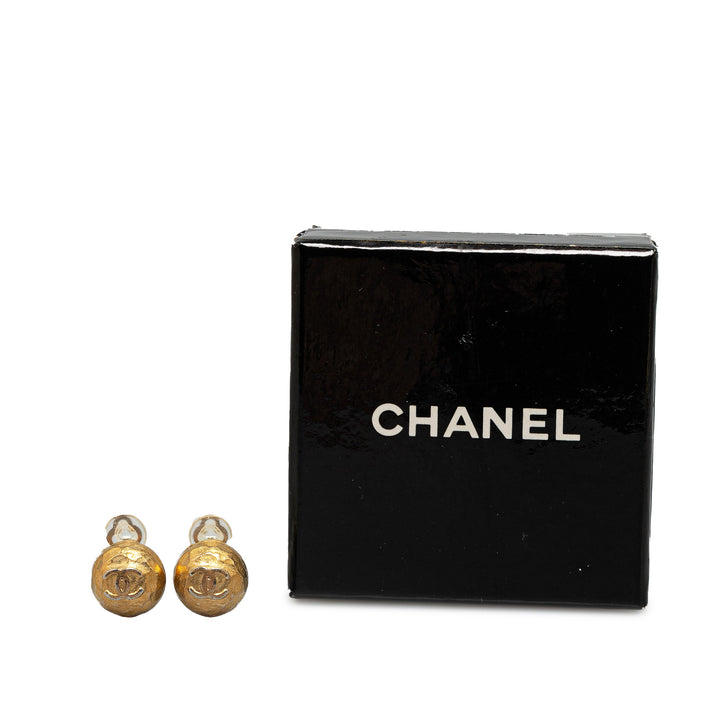 Gold Plated CC Clip On Earrings Gold - Gaby Paris