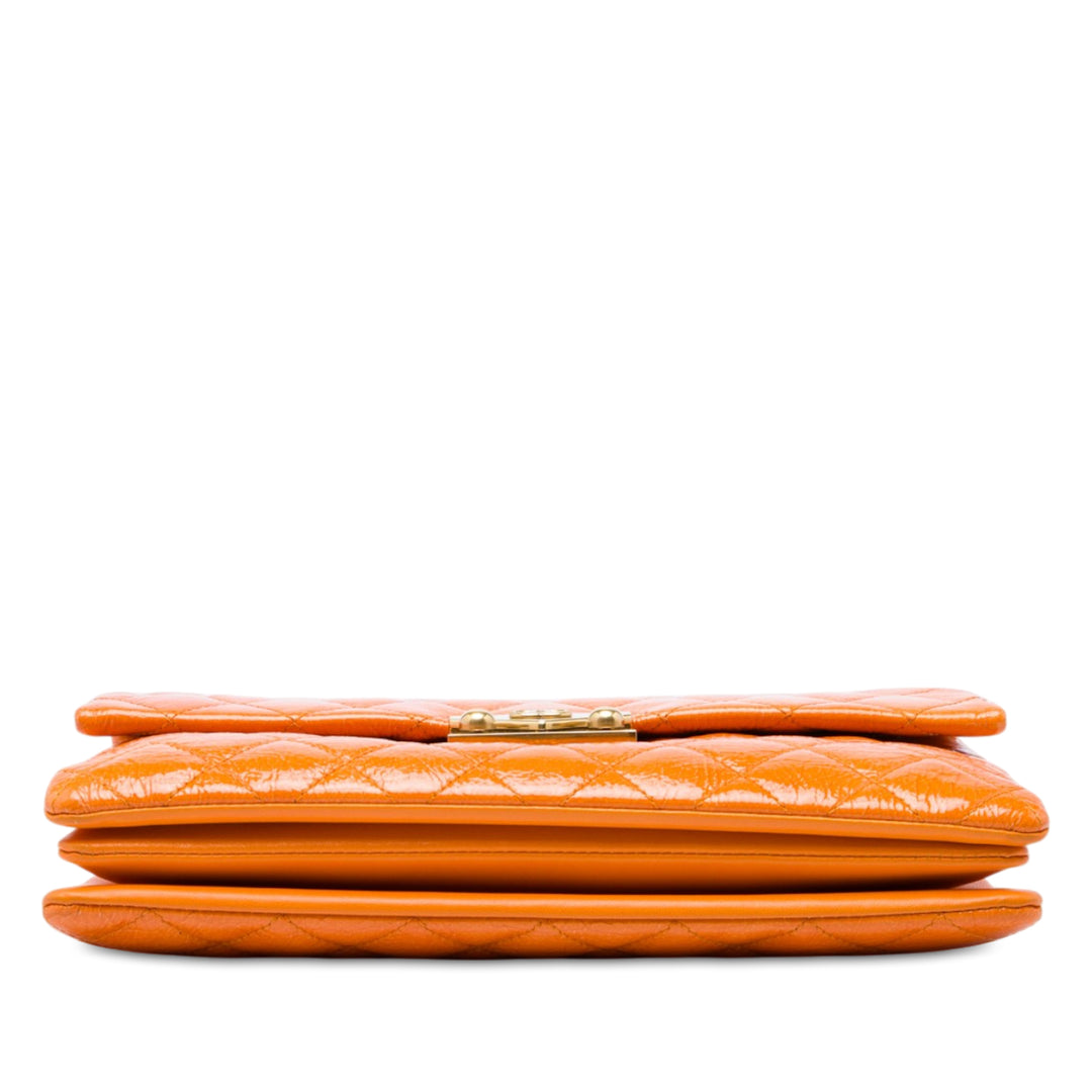 Matelassé froissé Pagoda Accordion à rabat Moyen Orange