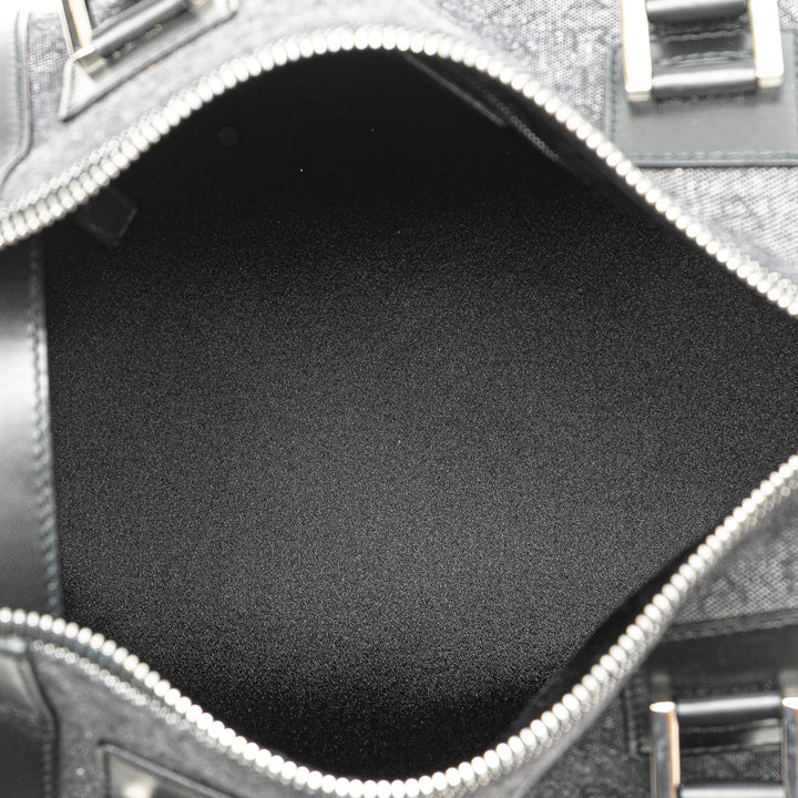 Logomania Denim Cylinder Handbag Black - Gaby Paris