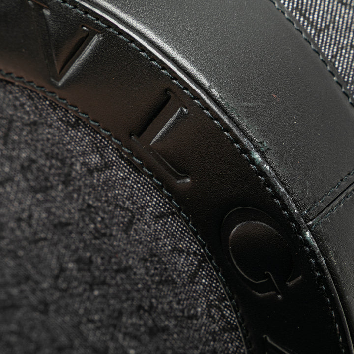 Logomania Denim Cylinder Handbag Black - Gaby Paris