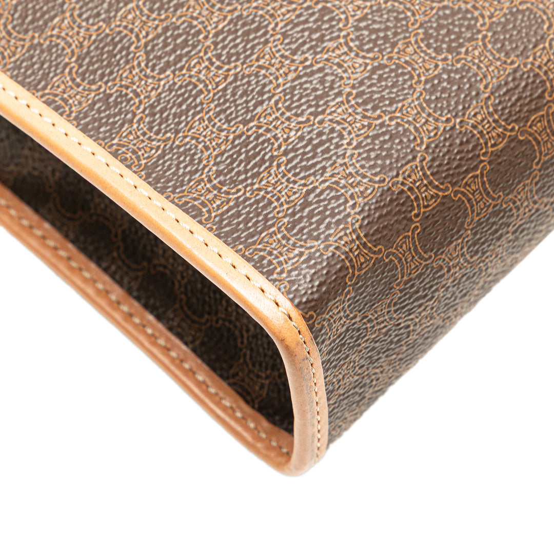 Macadam Coated Canvas Clutch Brown - Gaby Paris