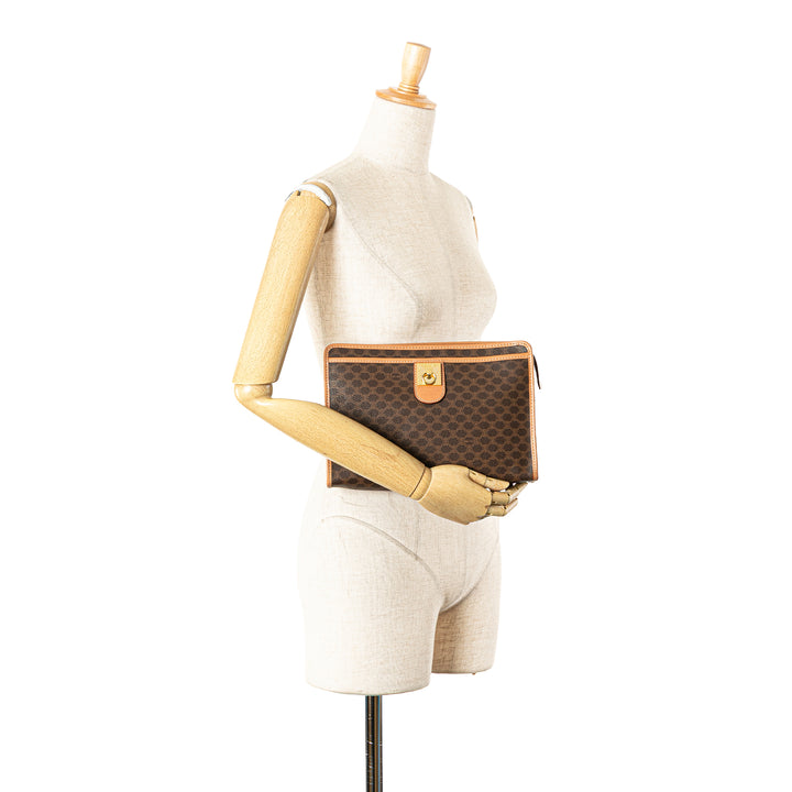 Macadam Coated Canvas Clutch Brown - Gaby Paris