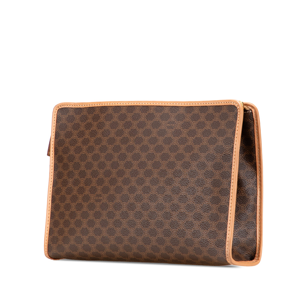 Macadam Coated Canvas Clutch Brown - Gaby Paris