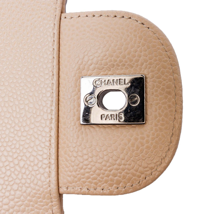 Jumbo Classic Caviar Double Flap Brown - Gaby Paris