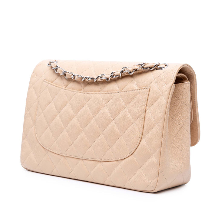 Jumbo Classic Caviar Double Flap Brown - Gaby Paris