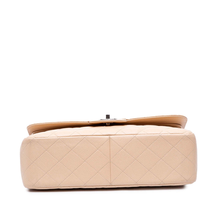 Jumbo Classic Caviar Double Flap Brown - Gaby Paris