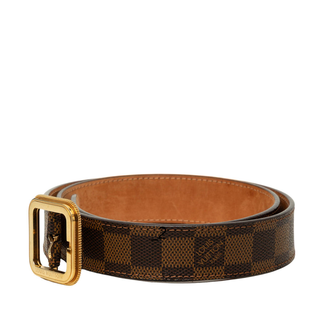 Ceinture Ceinture Damier Ébène Marron