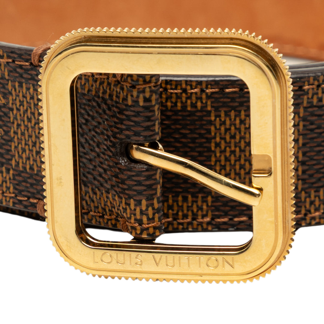 Ceinture Ceinture Damier Ébène Marron