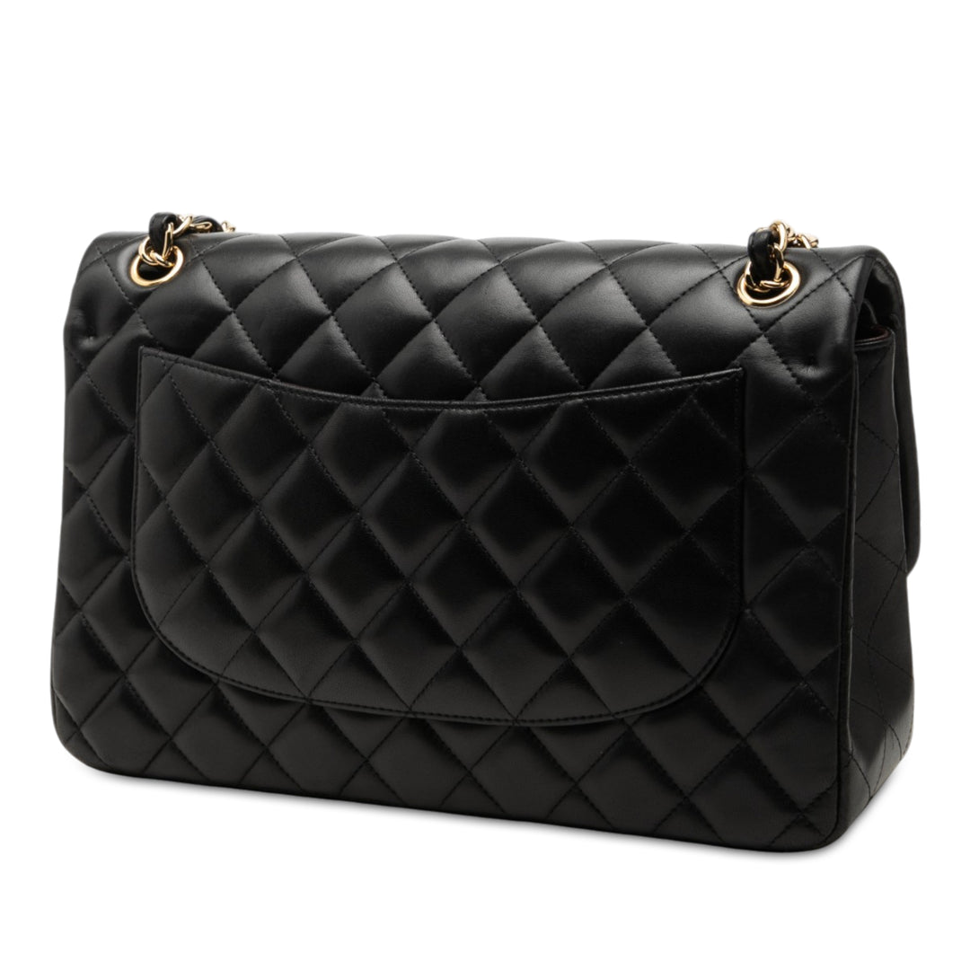 Classic Double rabat Jumbo Cuir d'agneau Noir
