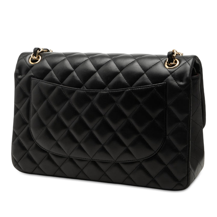 Classic Double rabat Jumbo Cuir d'agneau Noir