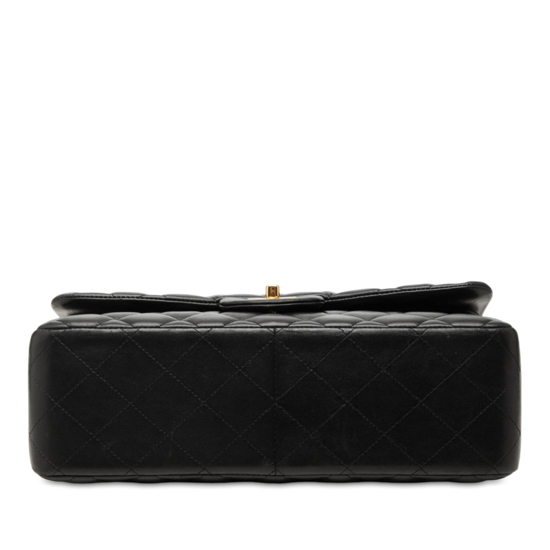 Classic Double rabat Jumbo Cuir d'agneau Noir