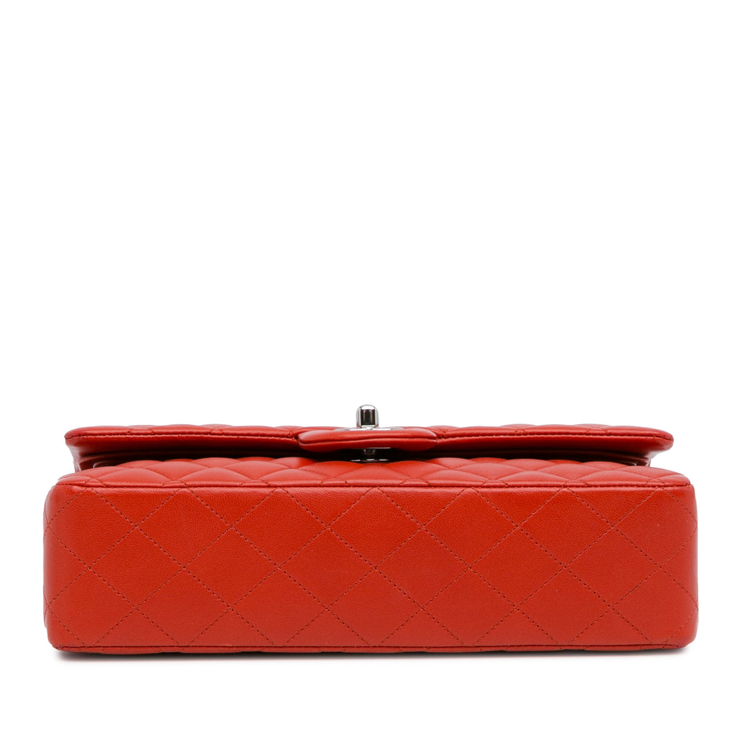 Medium Classic Lambskin Double Flap Red - Gaby Paris