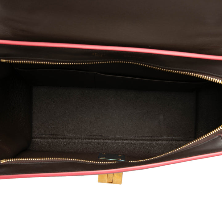 Tricolore et Nubuck Trapeze Sac Petit Cuir de veau Marron