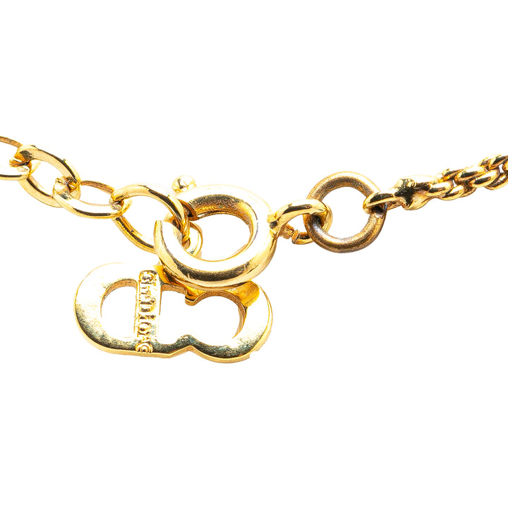 Gold Plated CD Logo Pendant Necklace Gold - Gaby Paris