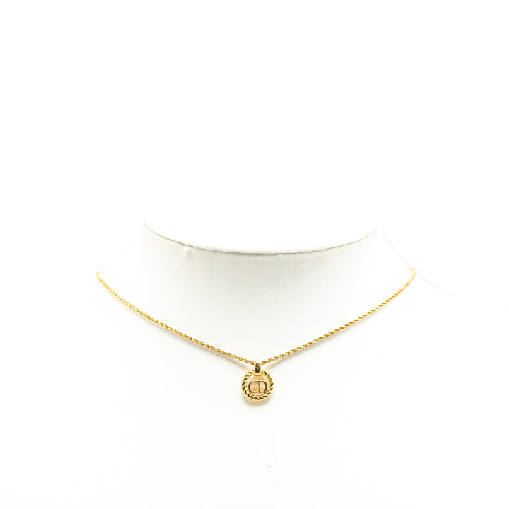 Gold Plated CD Logo Pendant Necklace Gold - Gaby Paris