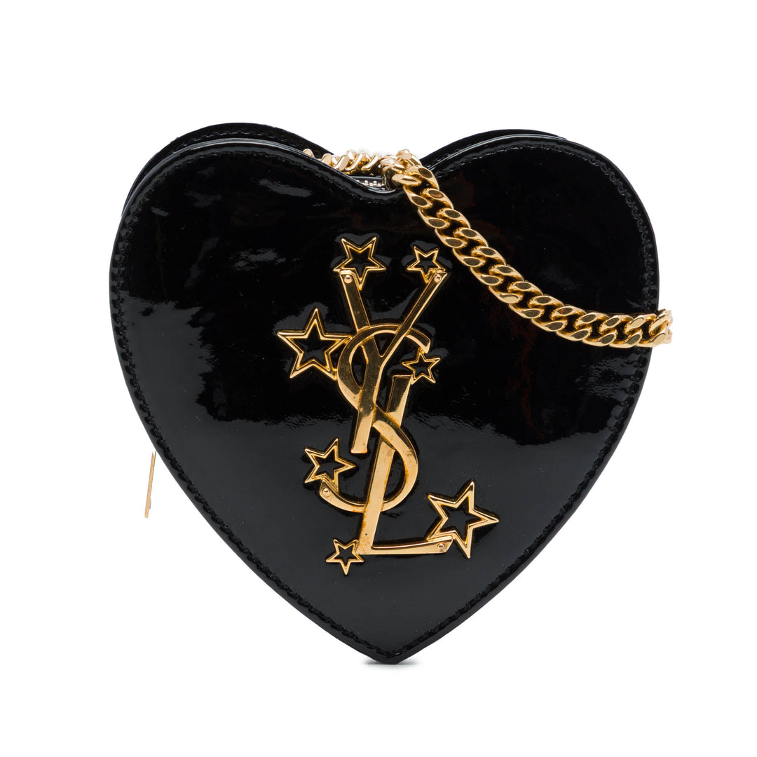 Saint Laurent Love Heart Sac à chaîne Mini Monogram Noir – vue principale – GABY PARIS