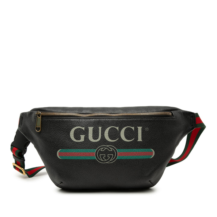 Gucci Cuir de veau grainé Web Logo Sac ceinture