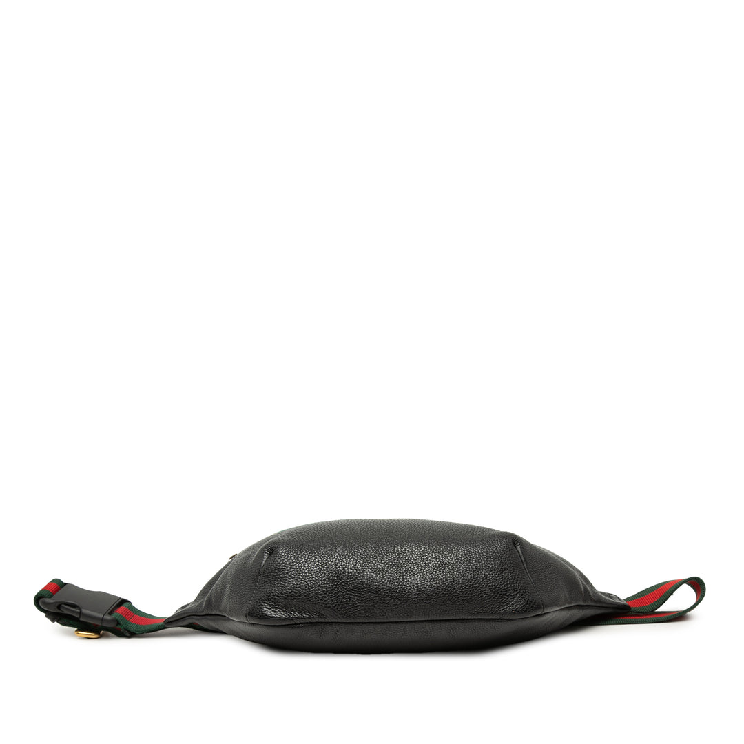 Gucci Cuir de veau grainé Web Logo Sac ceinture