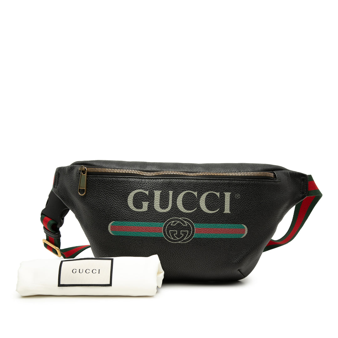Gucci Cuir de veau grainé Web Logo Sac ceinture