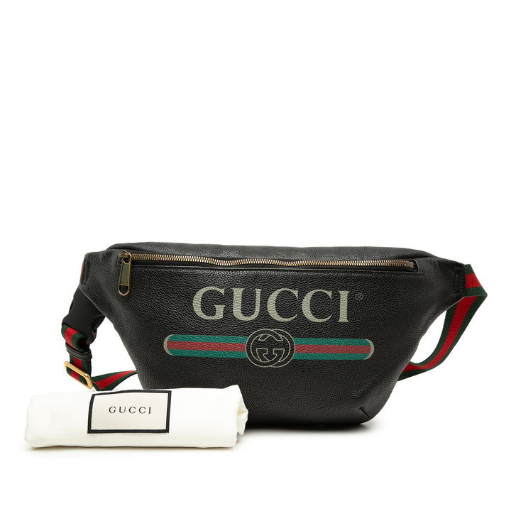 Gucci Cuir de veau grainé Web Logo Sac ceinture