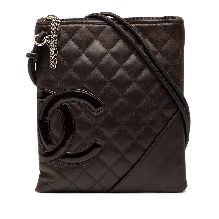 Chanel Matelassé Cuir d’agneau Cambon Ligne Flat Sac porté croisé