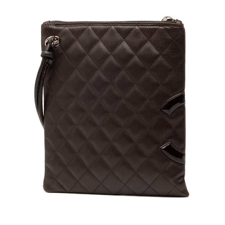 Chanel Matelassé Cuir d’agneau Cambon Ligne Flat Sac porté croisé