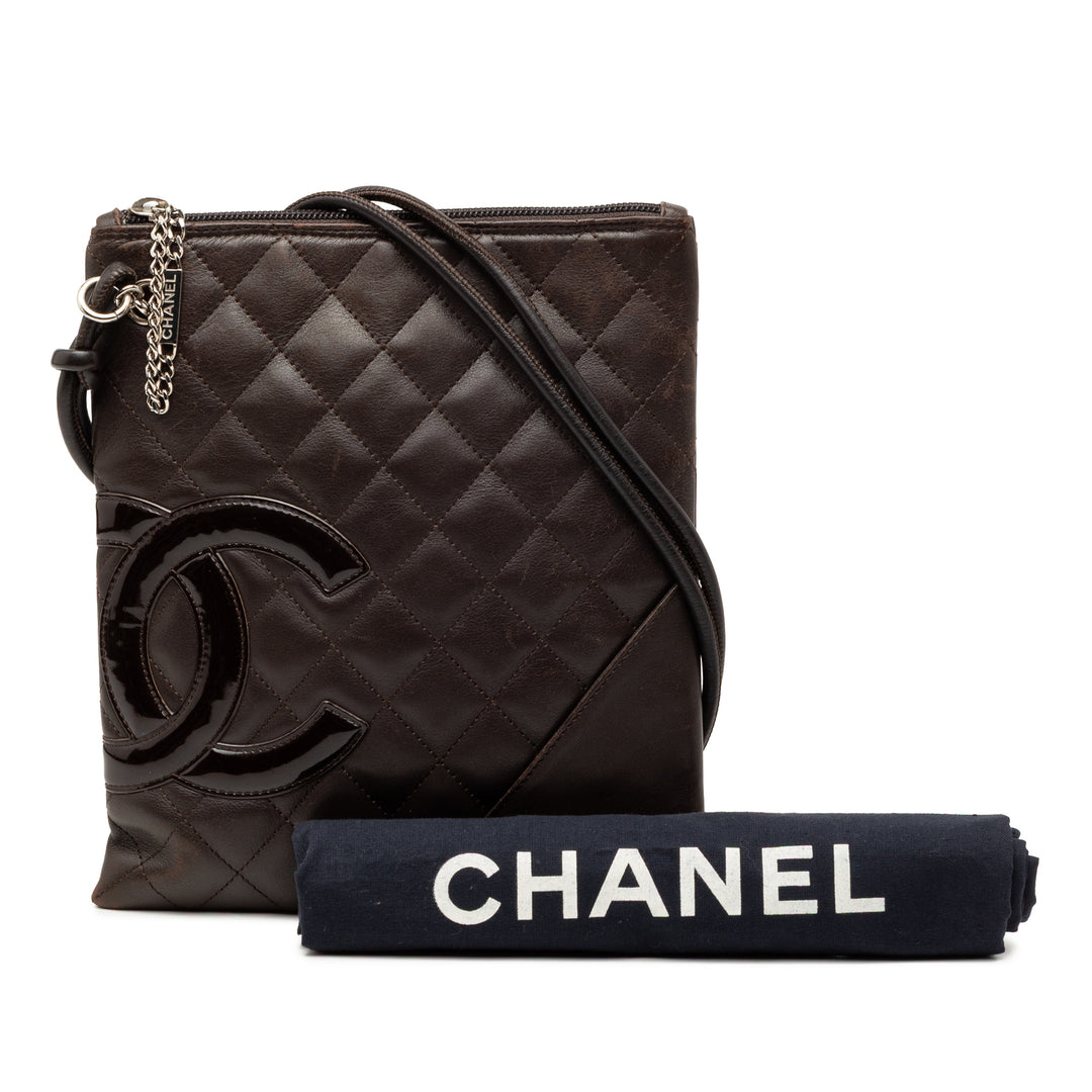 Chanel Matelassé Cuir d’agneau Cambon Ligne Flat Sac porté croisé