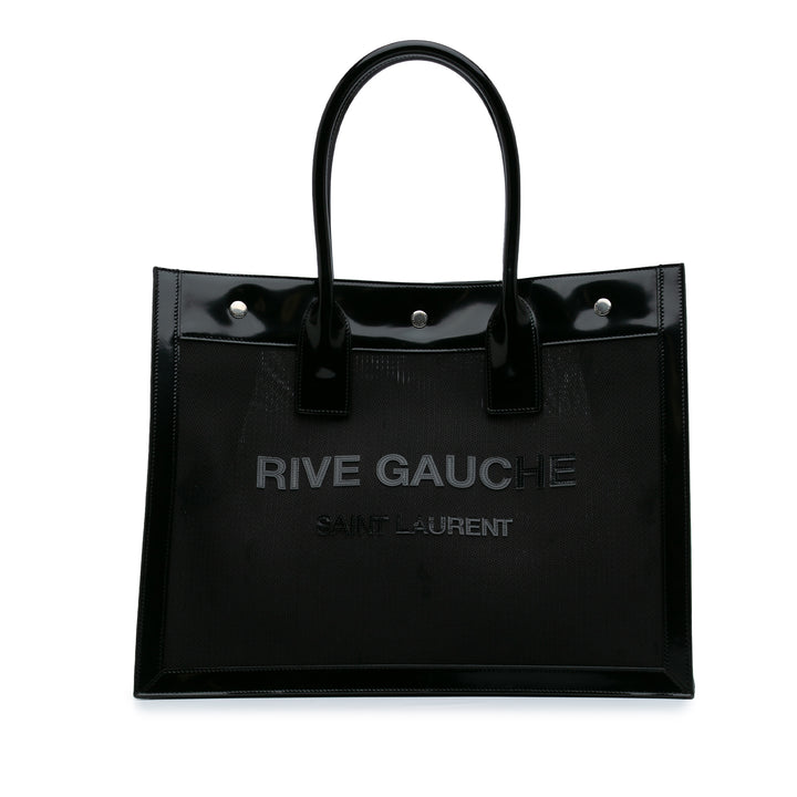 Small Mesh and Patent Rive Gauche Tote Black - Gaby Paris