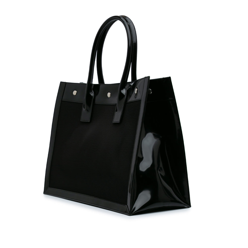 Small Mesh and Patent Rive Gauche Tote Black - Gaby Paris