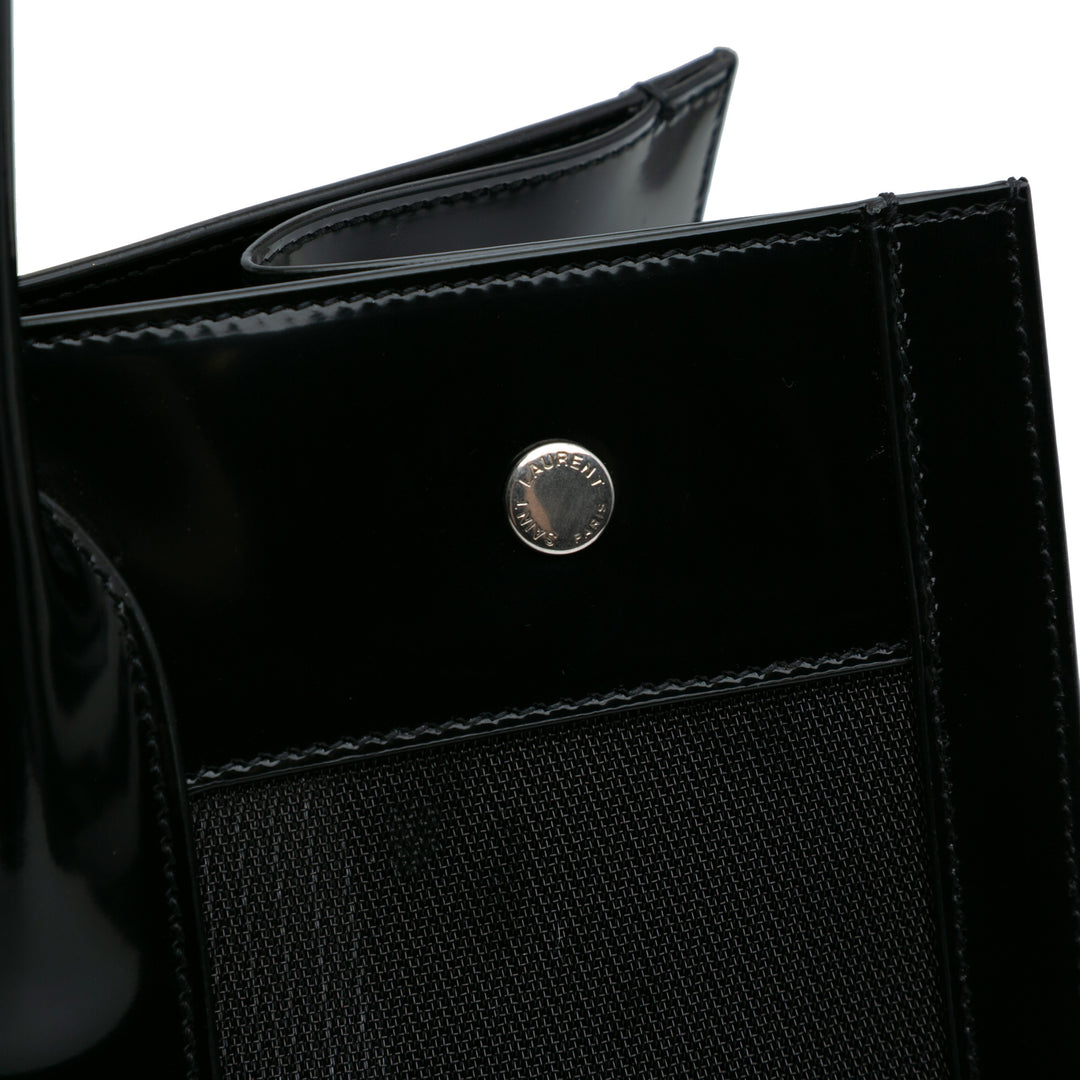 Small Mesh and Patent Rive Gauche Tote Black - Gaby Paris