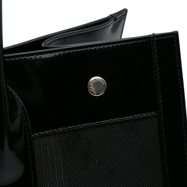 Small Mesh and Patent Rive Gauche Tote Black - Gaby Paris