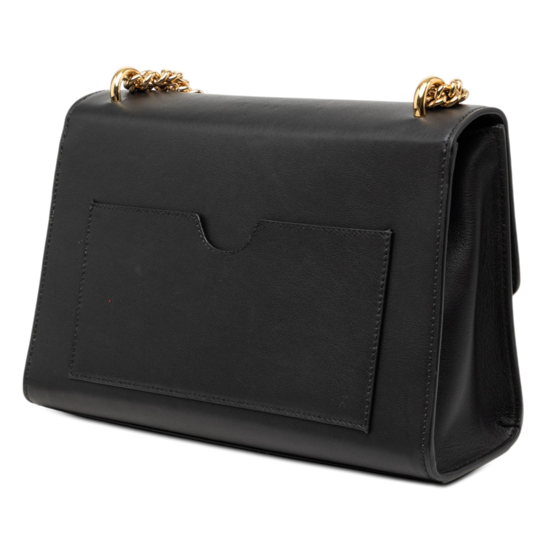 Padlock Sac Moyen Cuir de veau Noir