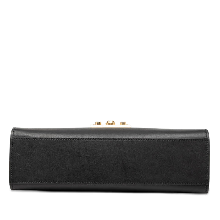 Padlock Sac Moyen Cuir de veau Noir