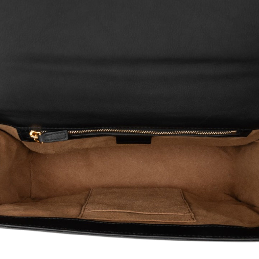 Padlock Sac Moyen Cuir de veau Noir