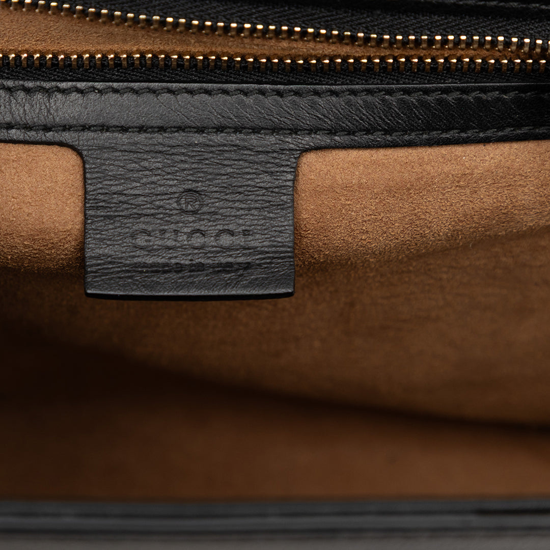 Padlock Sac Moyen Cuir de veau Noir