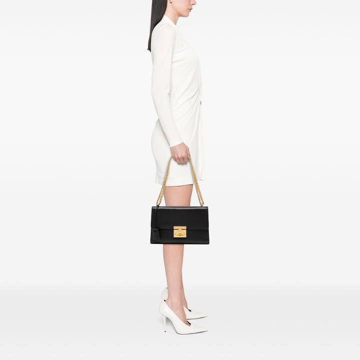 Padlock Sac Moyen Cuir de veau Noir