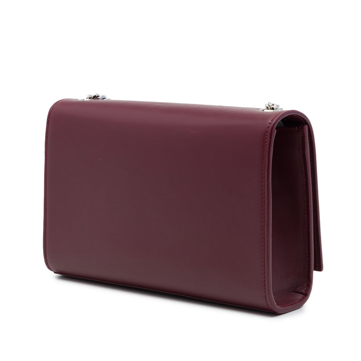Saint Laurent Classic Kate Pompon Sac Moyen Cuir de veau lisse Rouge – vue 2 – GABY PARIS
