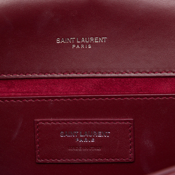 Saint Laurent Classic Kate Pompon Sac Moyen Cuir de veau lisse Rouge – vue 5 – GABY PARIS
