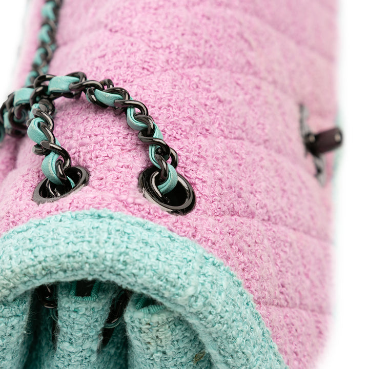 Chanel CC Matelassé Bicolor Tweed à rabat