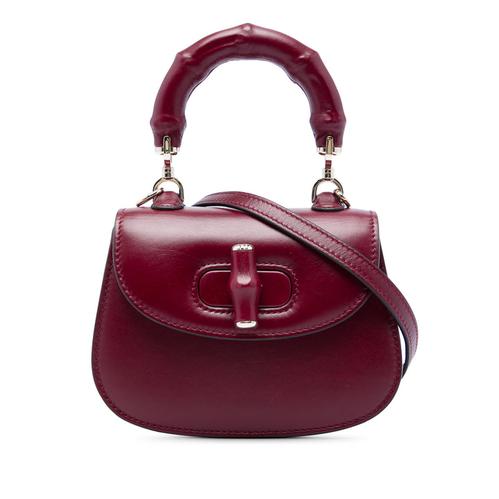 Bamboo Night Mini Cuir de veau Rouge