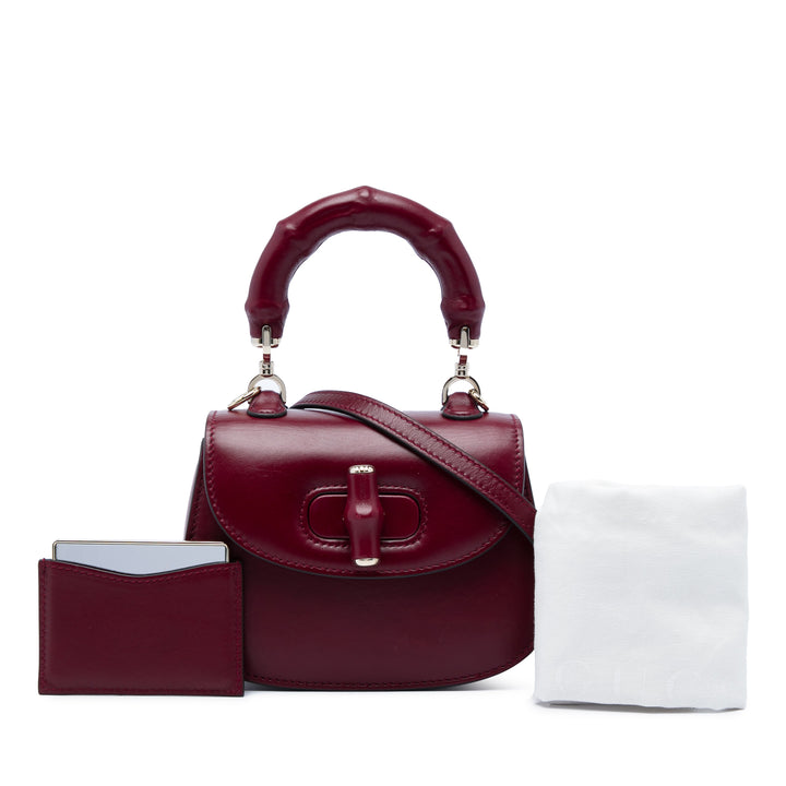 Bamboo Night Mini Cuir de veau Rouge