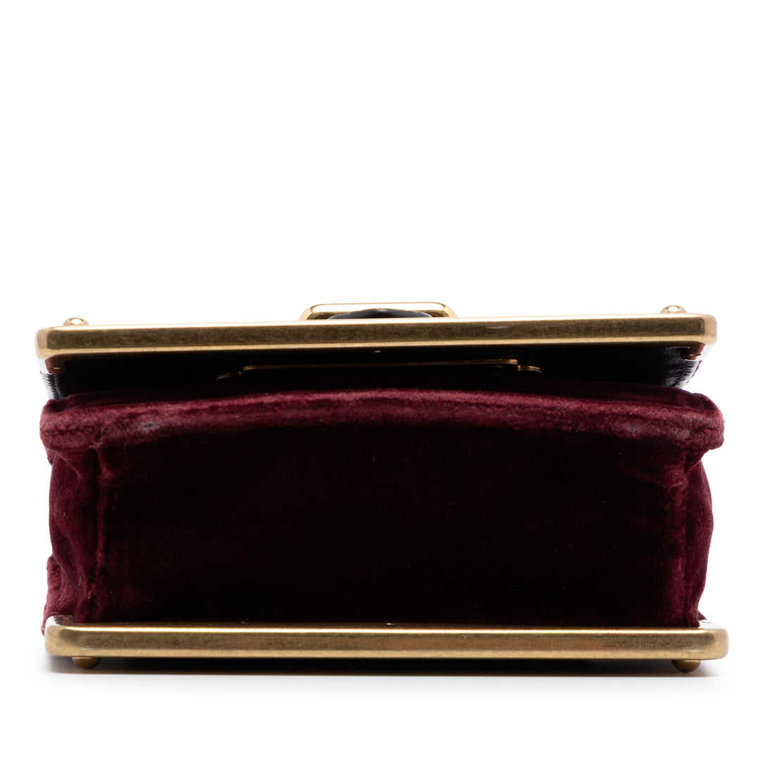 Prada Micro Croc embossé Cuir à finitions Velluto Cahier Sac porté croisé