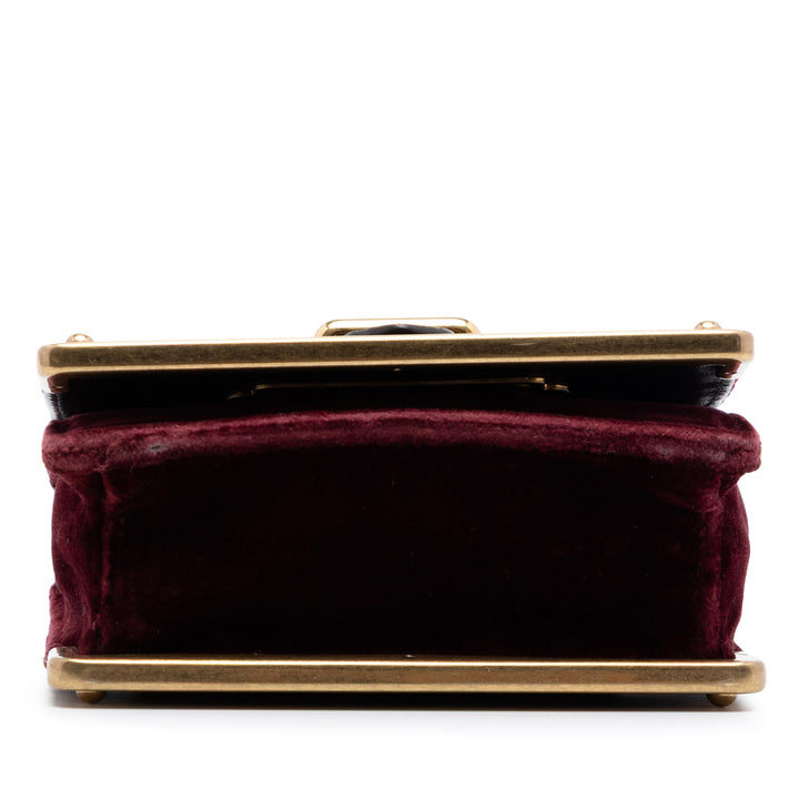 Prada Micro Croc embossé Cuir à finitions Velluto Cahier Sac porté croisé
