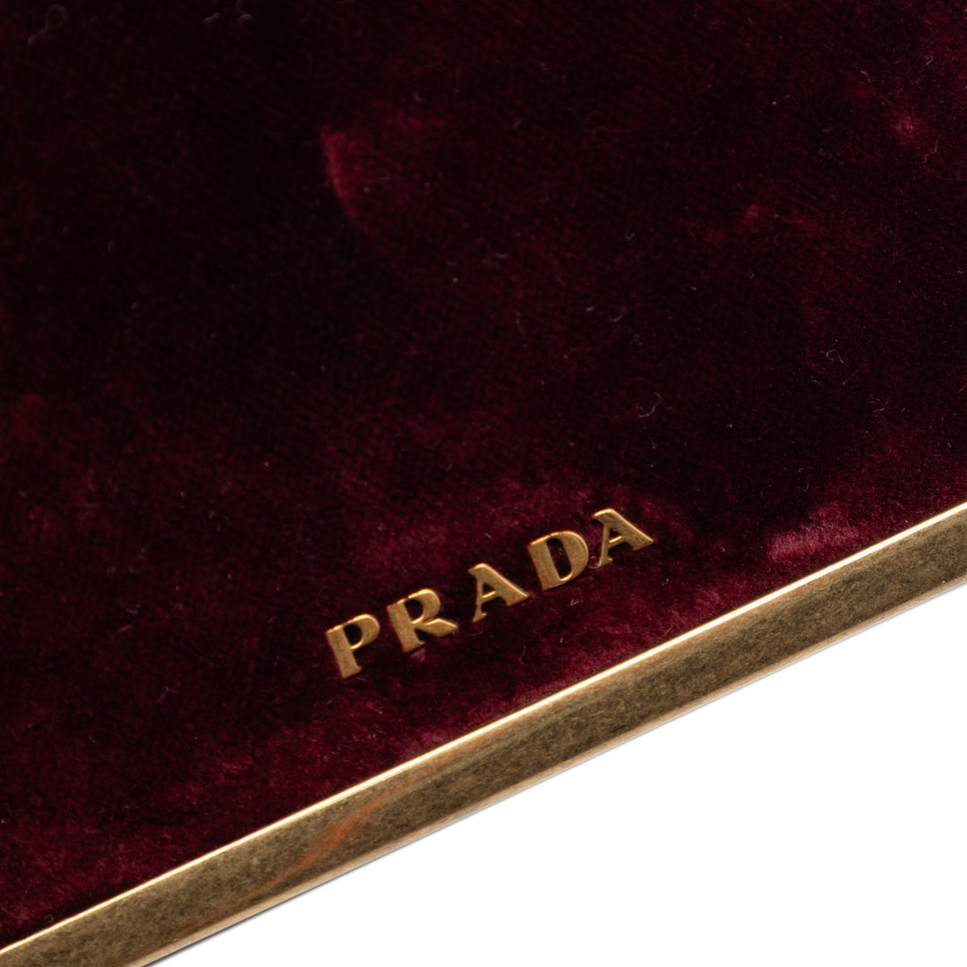 Prada Micro Croc embossé Cuir à finitions Velluto Cahier Sac porté croisé
